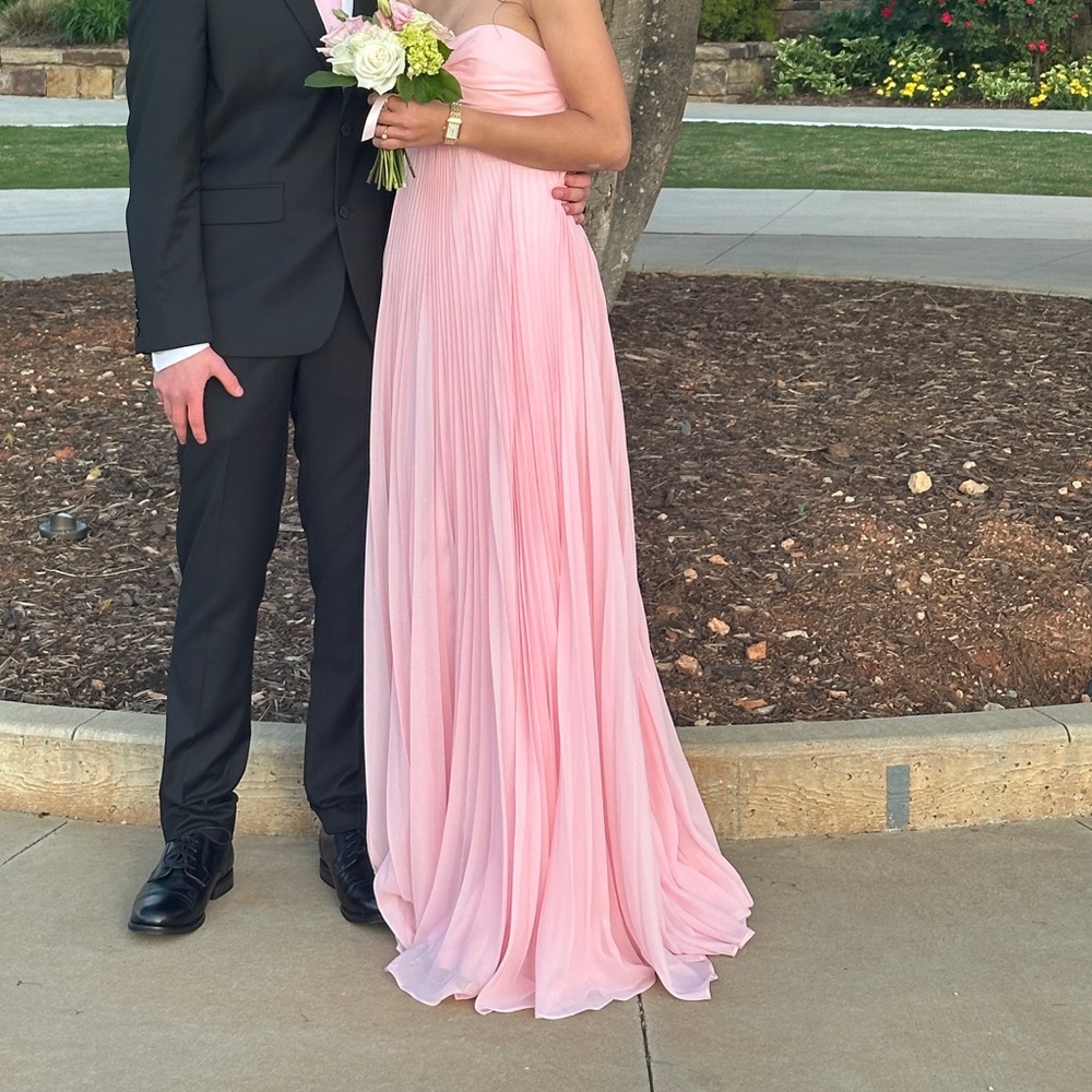 Elegant Pink Strapless Gown